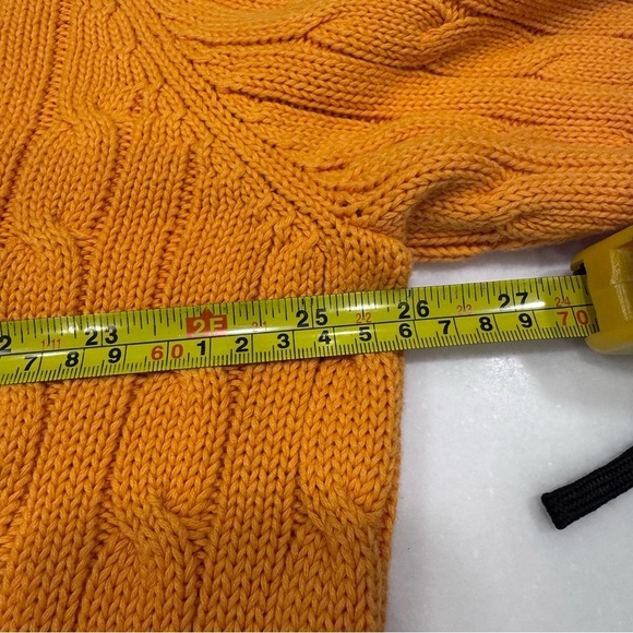 Grant Thomas Men’s Cable Knit Cotton Crew Neck Sweater Orange Sz L Rare - Picture 7 of 11